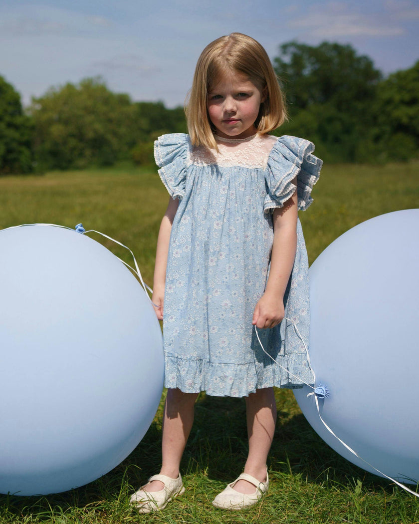 Sita Dress - Tonal Floral Blue print