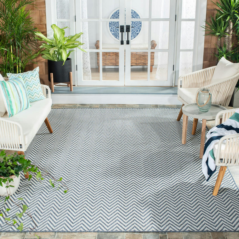 Bermuda Vera Indoor/Outdoor Rug, Blue/cream