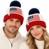 Adult American Flag Bobble Hat