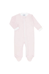 Pink Herringbone Zipper Footie
