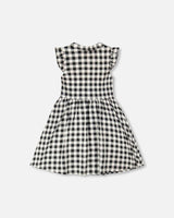 Sleeveless Button Down Dress Black Gingham