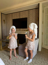 The Tiny Lucinda Dress - Peony Scallop Stripe Pink