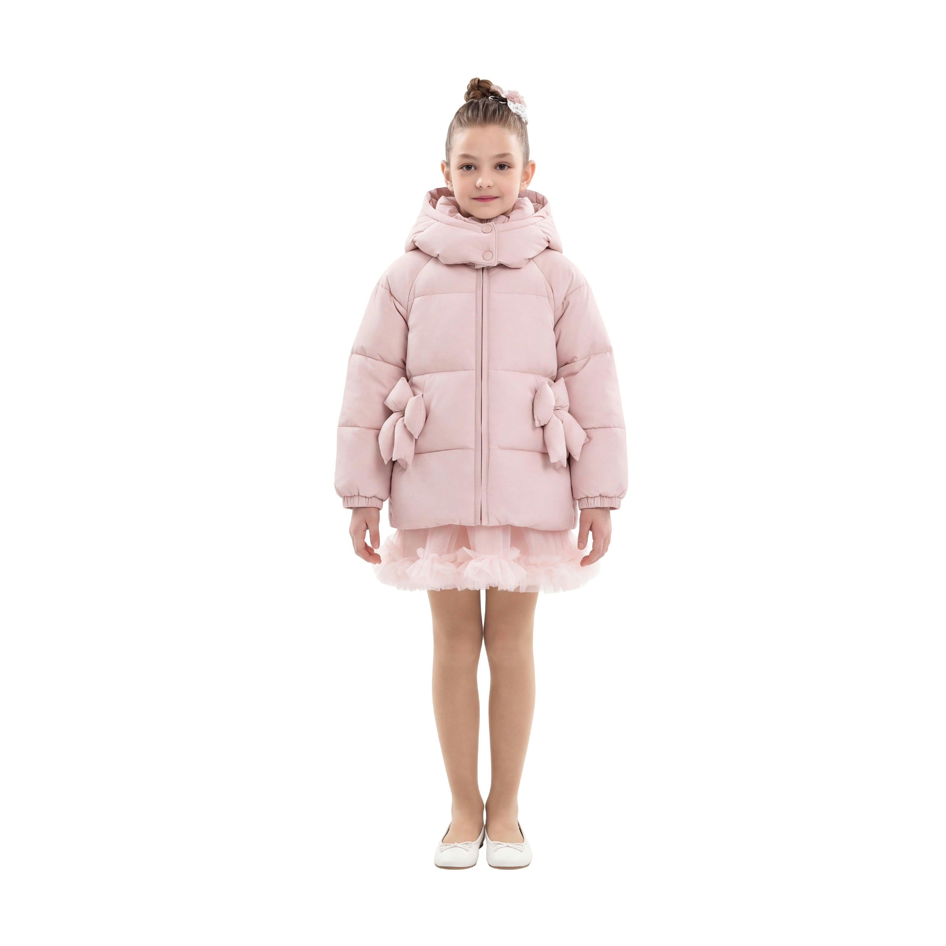 Pink Bow Puffer Jacket
