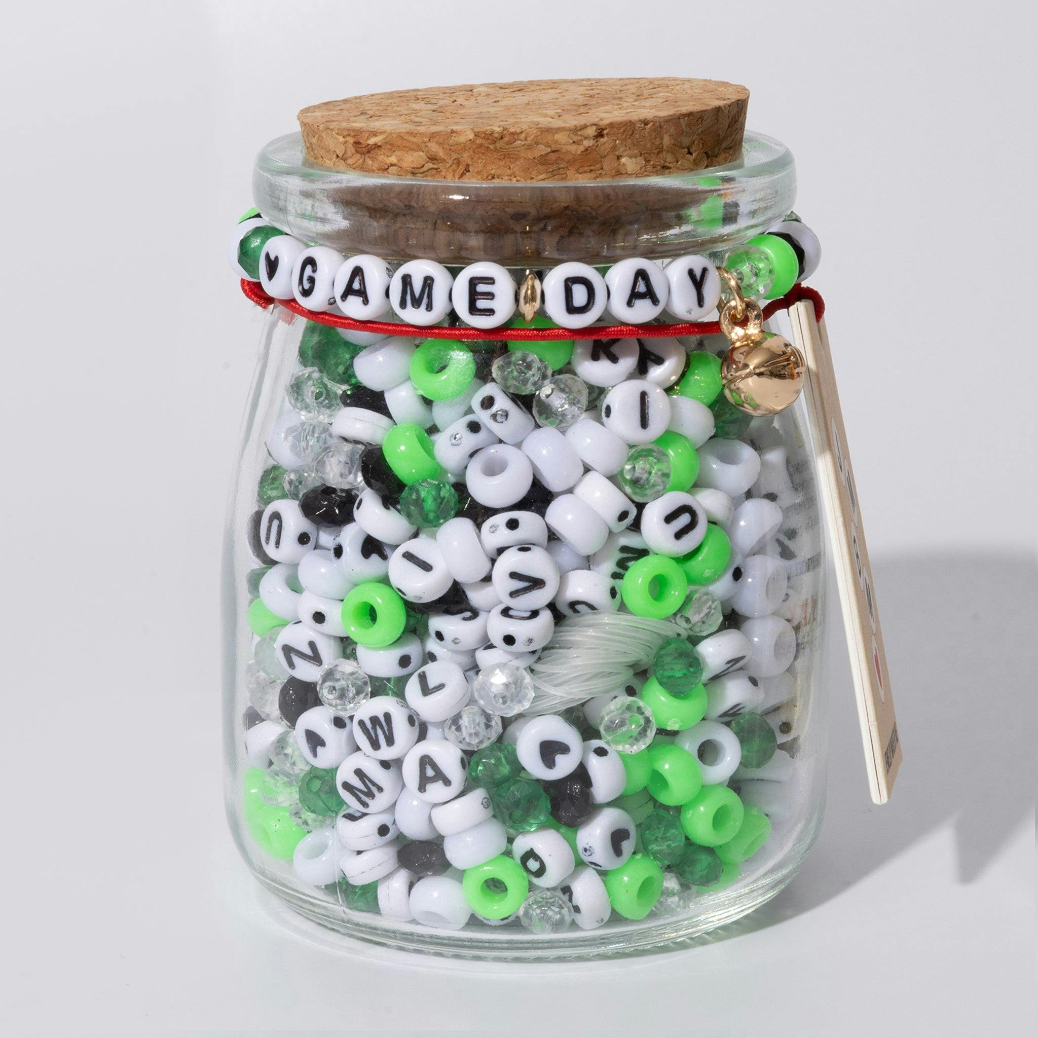 GAME DAY Green Bead Jar