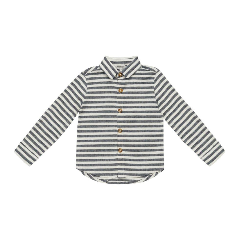 Leom Shirt | Blue Marine - White Striped