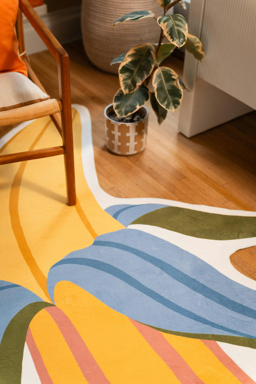 Yellow Irregular Banana Rug by Maayan Alper-Swan