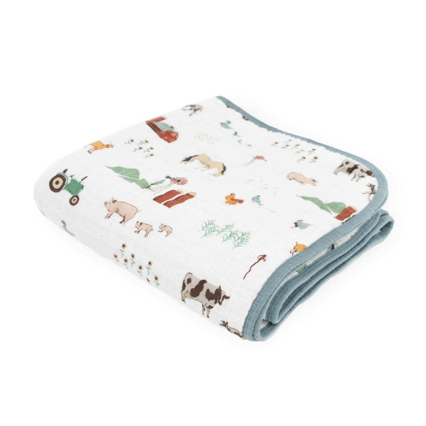 Original Cotton Muslin Quilt - Farmyard