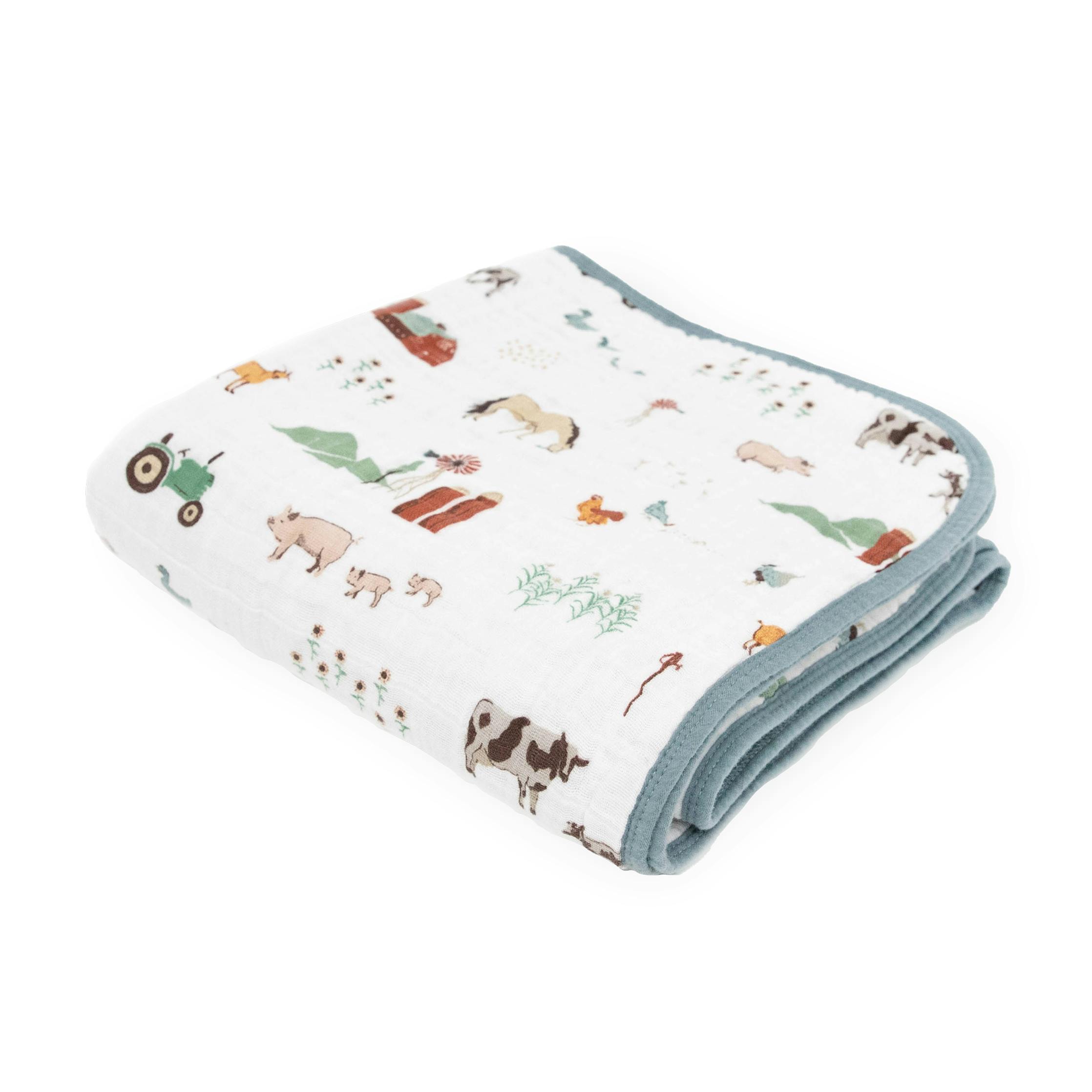 Original Cotton Muslin Quilt - Farmyard