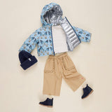 Girls Reversible Riley Jacket - Blue Vintage Butterflies