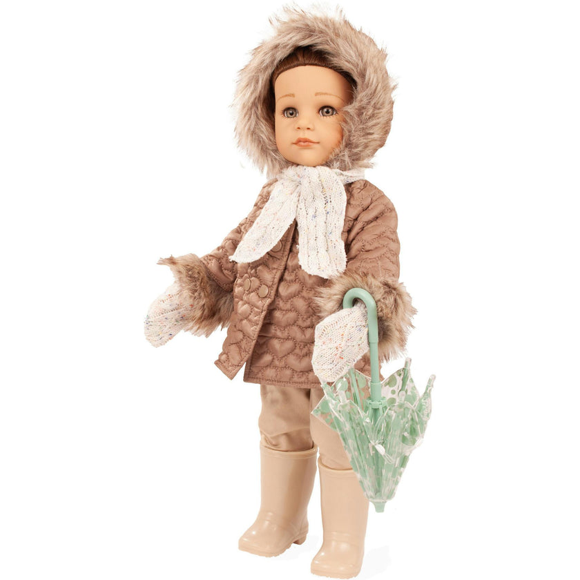 Gotz Hannah Every Season - 19.5" Posable Doll with Extra Outfits & Accessories for Every Season - Long Brown Hair to Wash & Style with Stone Grey Eyes