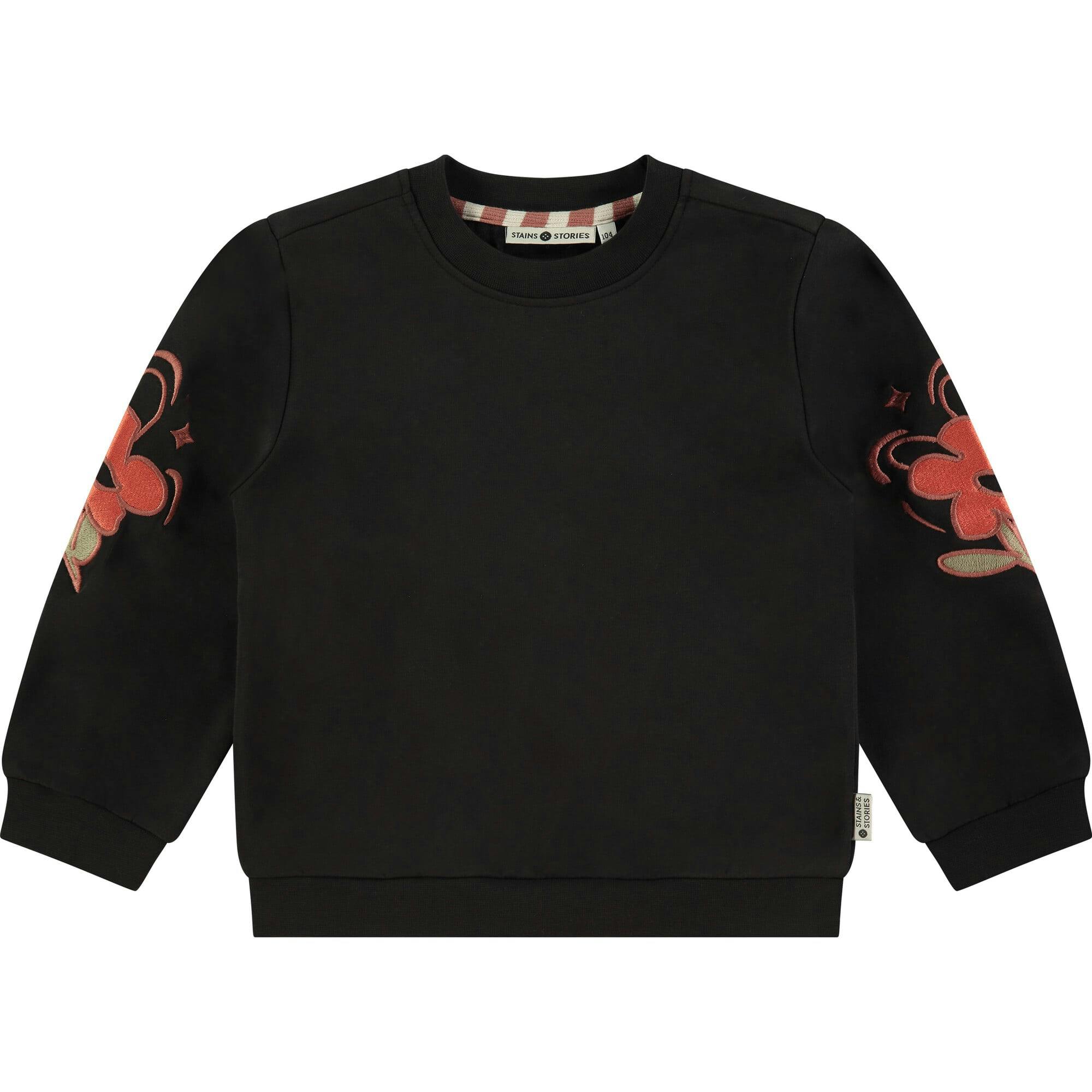 Printed Elbow Crew Neck Pullover Sweatshirt
