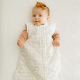 Cotton Muslin Quilted Sleep Bag - Tan Gingham