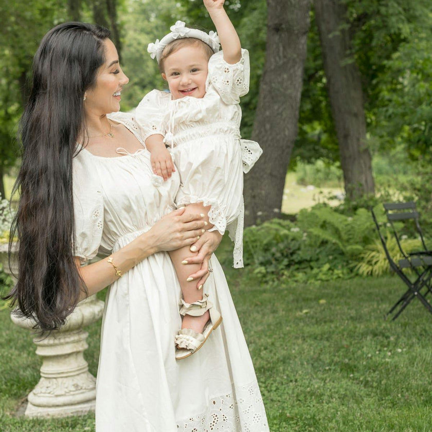 Blanca White Cotton Mom Dress