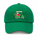 Santa Golf Cart Baseball Hat