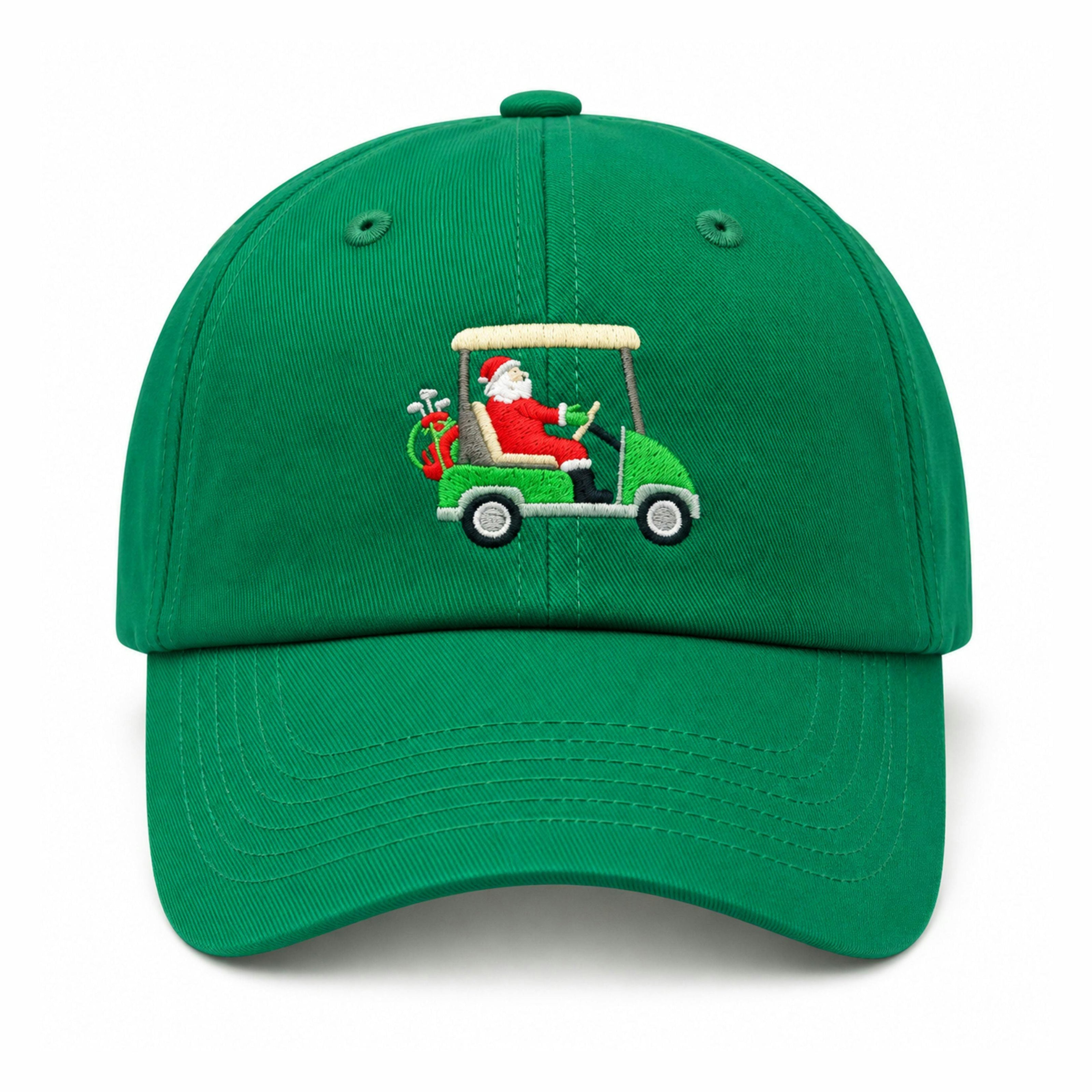 Santa Golf Cart Baseball Hat