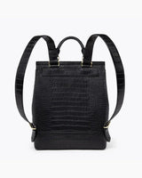 Chic, Stylish Padded Laptop Sleeve Backpack, Black Croc