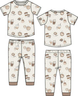Love You A Latte - Short Sleeve Loungewear Set