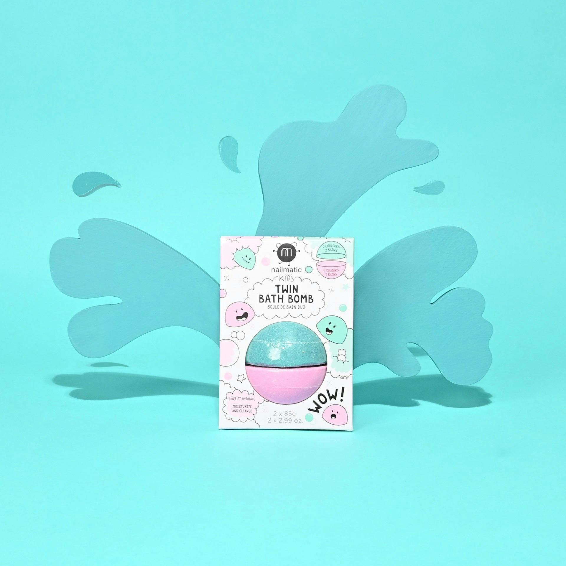 Bath Bomb for Kids DUOS Pink and Lagoon Green