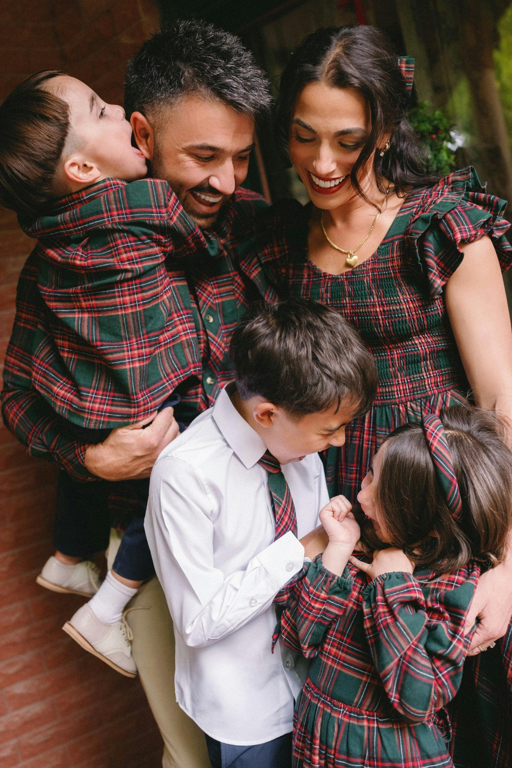 Boys John Shirt in Evergreen Plaid