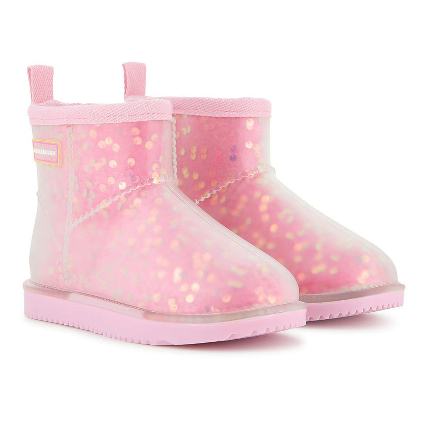 Pink Sequin Après‑Ski Boots