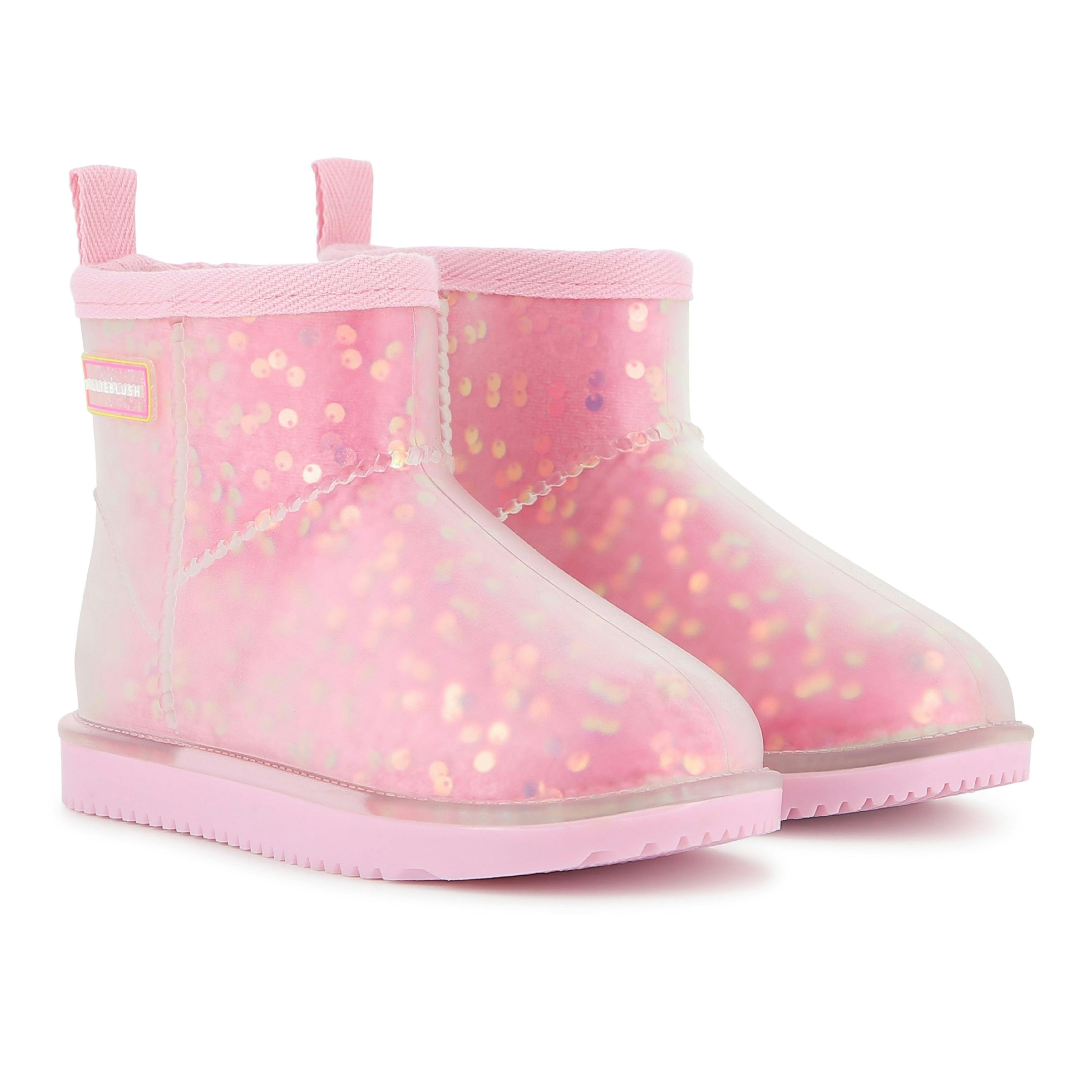 Pink Sequin Après‑Ski Boots