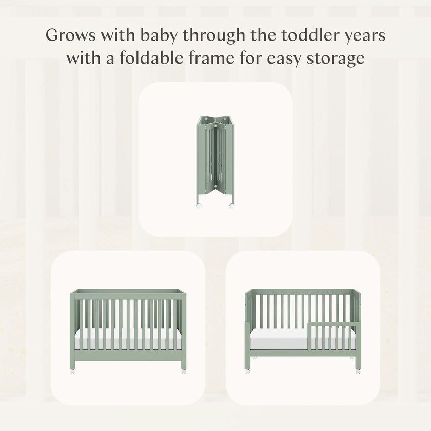 Maki Portable Folding Crib with Toddler Bed Conversion Kit