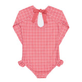 Girls Poppy Gingham Rashguard One Piece
