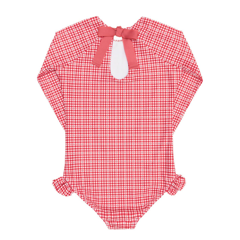 Girls Poppy Gingham Rashguard One Piece