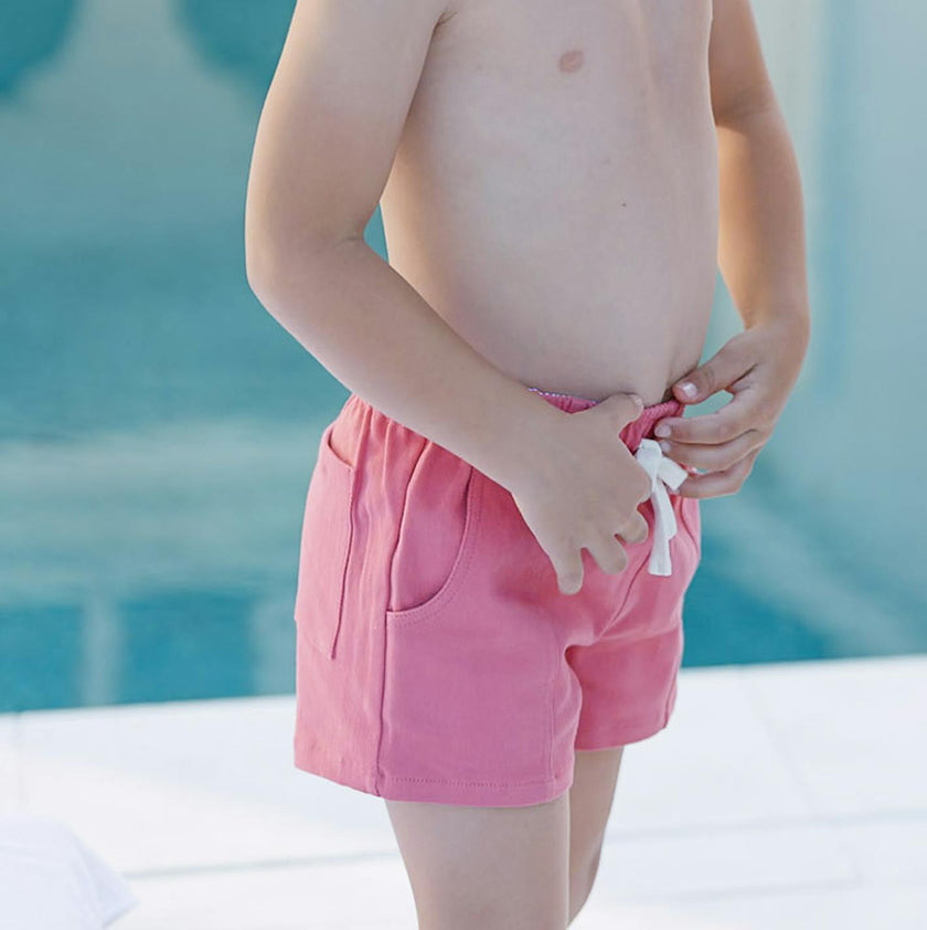 Boys Poppy Red Ultra-Soft Twill Short