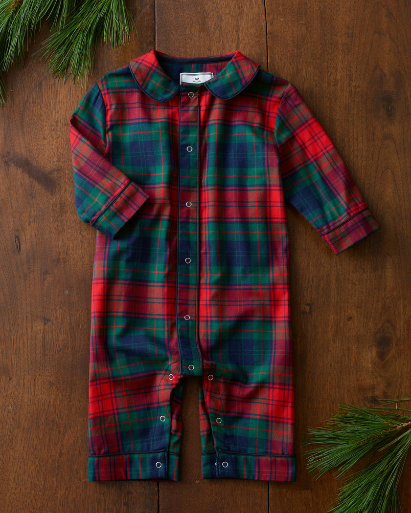 Baby's Brushed Twill Cambridge Romper in St. James Tartan