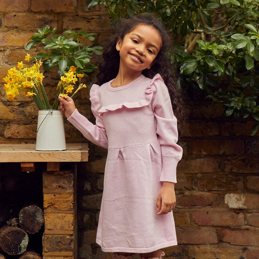 Ruffled Bib Dress| cashmere/ merino