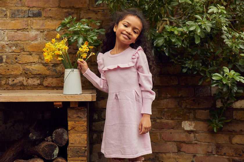Ruffled Bib Dress| cashmere/ merino