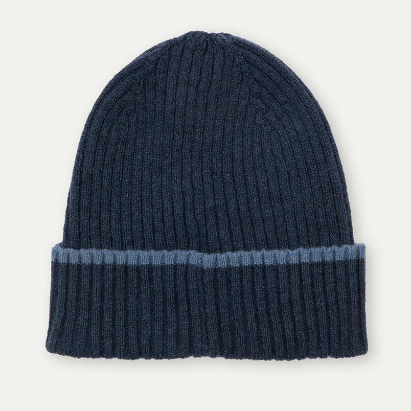 Merino Cashmere Ribbed Rolled-Up Beanie