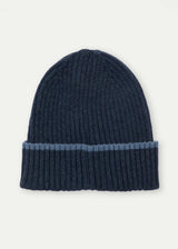 Merino Cashmere Ribbed Rolled-Up Beanie