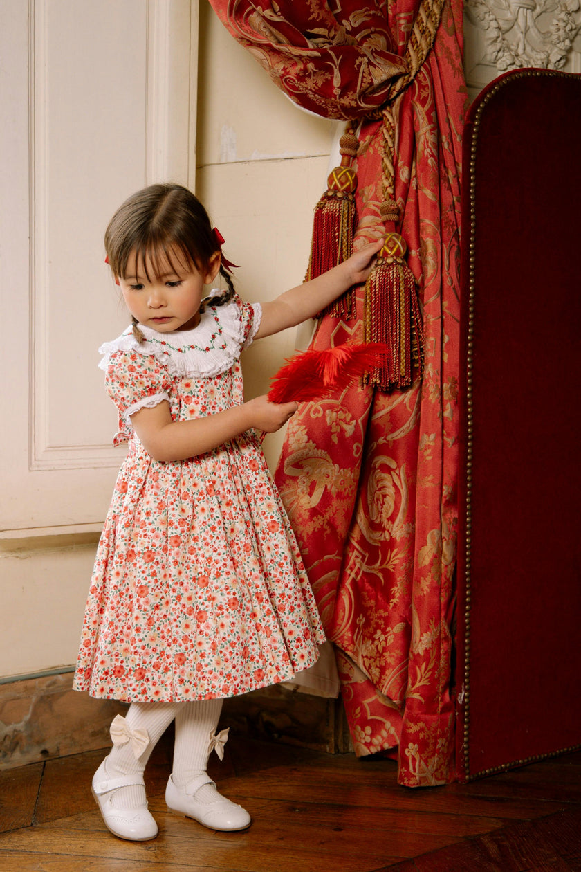 Celestine Red Floral Smocked Dress – Maisonette