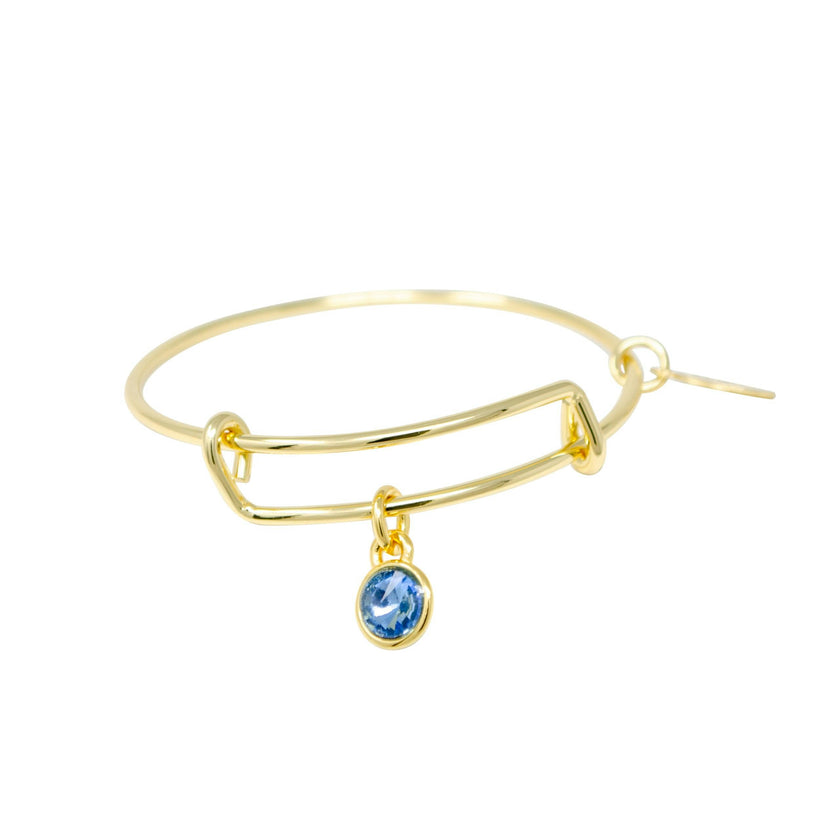 March Birthstone Bangle Bracelet