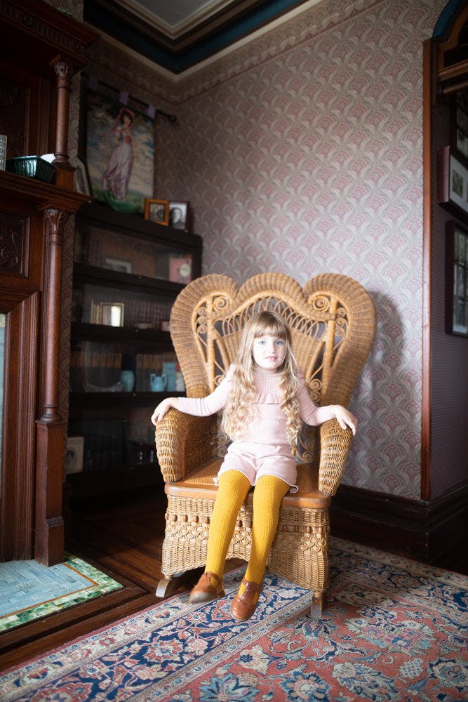 Yoke Collar Ruffle Knit Dress
