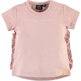 Print Short Sleeve Ruffle T-Shirt