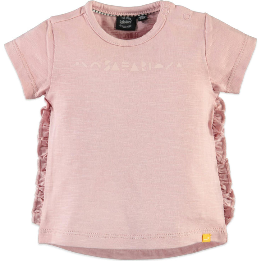 Print Short Sleeve Ruffle T-Shirt