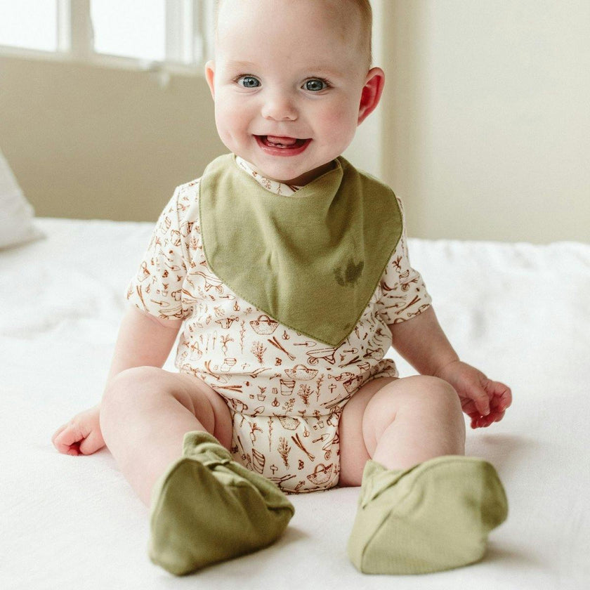 STAY ON BOOTS | ARTICHOKE — Bamboo Organic Cotton Blend, 0–12M