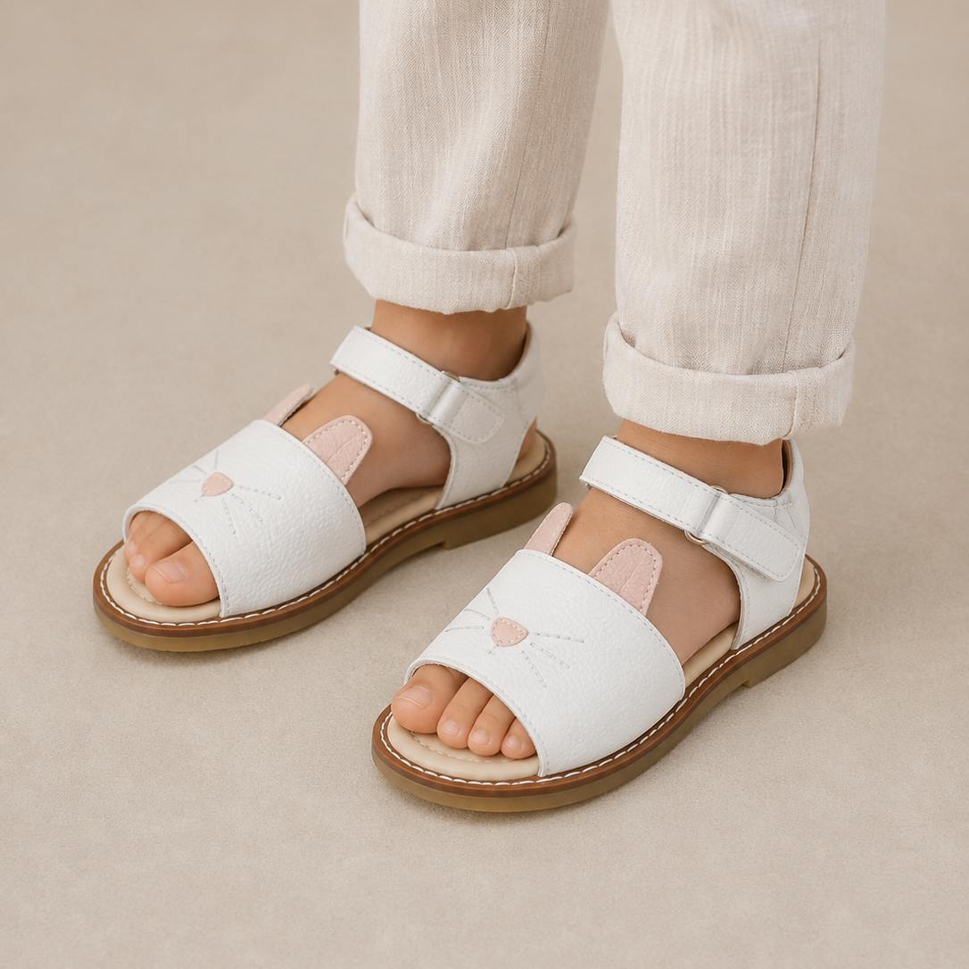 Bunny Sandal | White Leather
