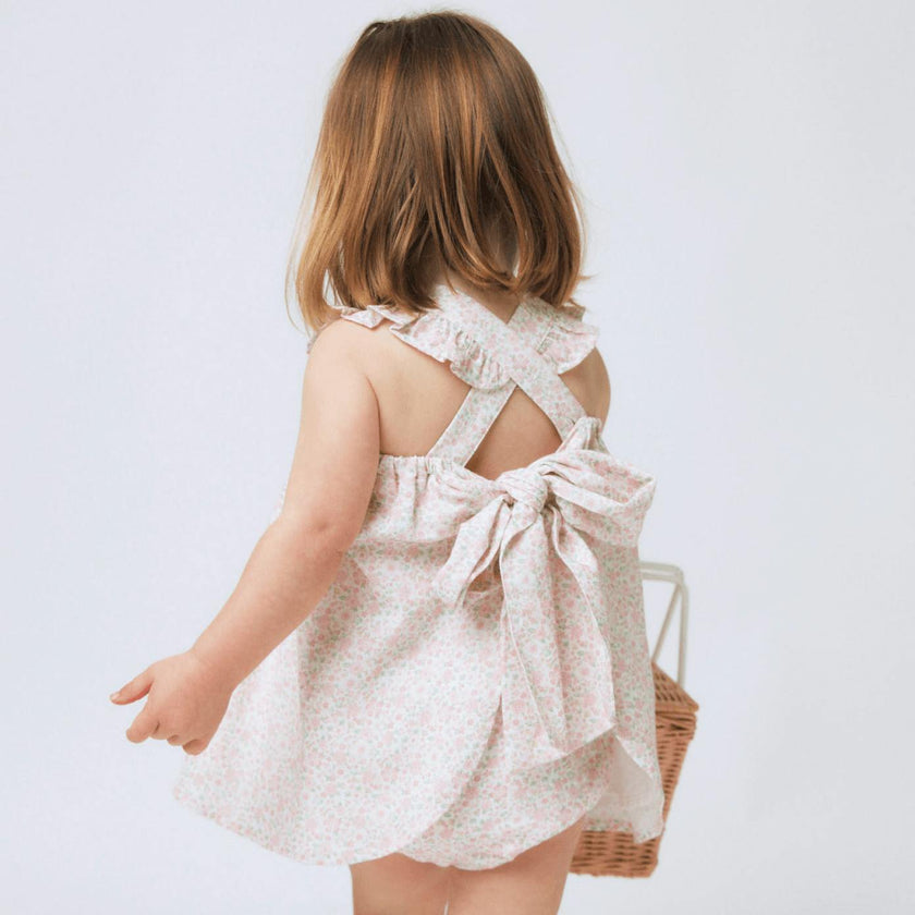 Baby Antique Floral Flutter Tank Bloomer Set