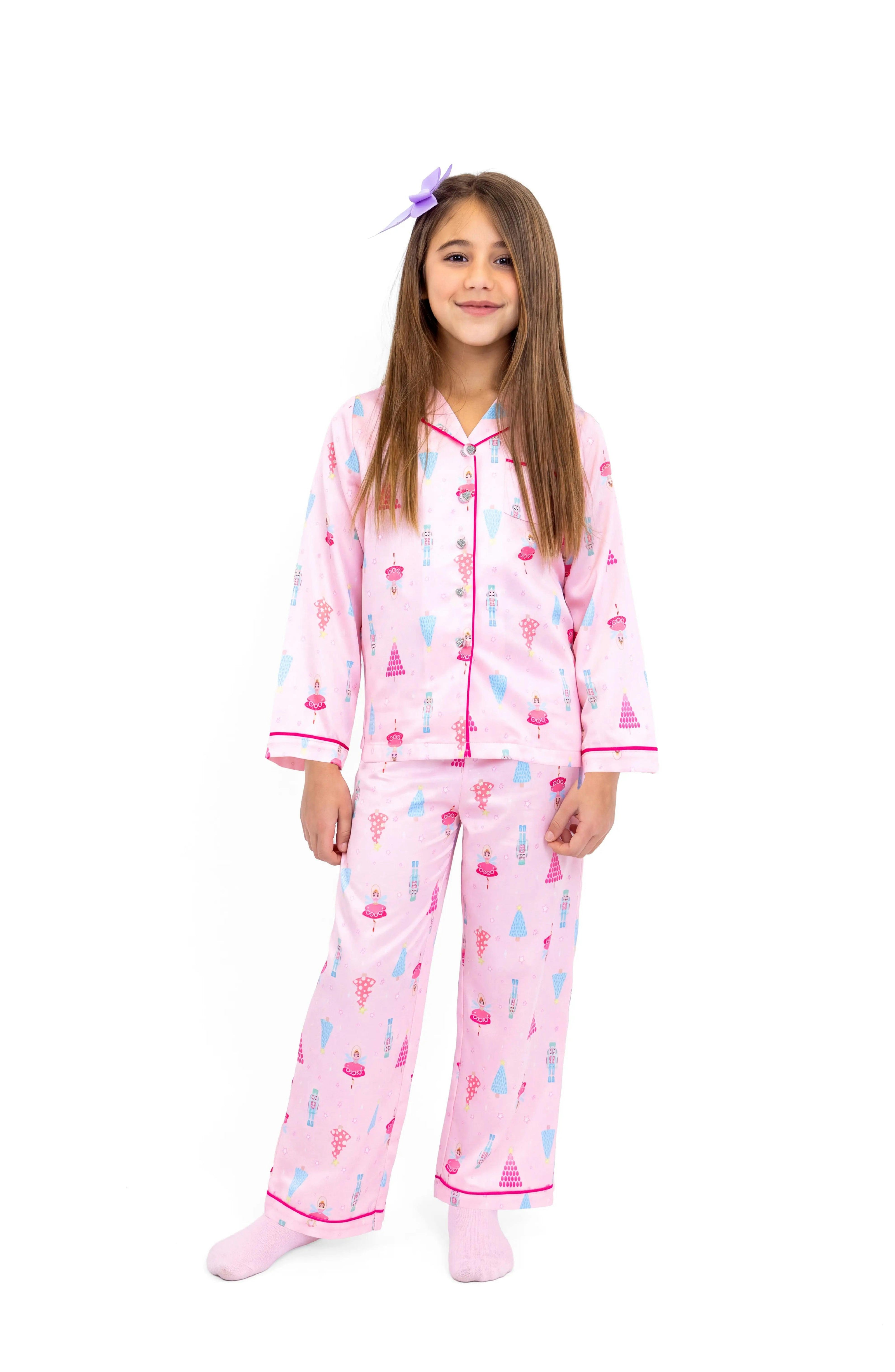 Girls Nutcracker Long Sleeve Satin PJ