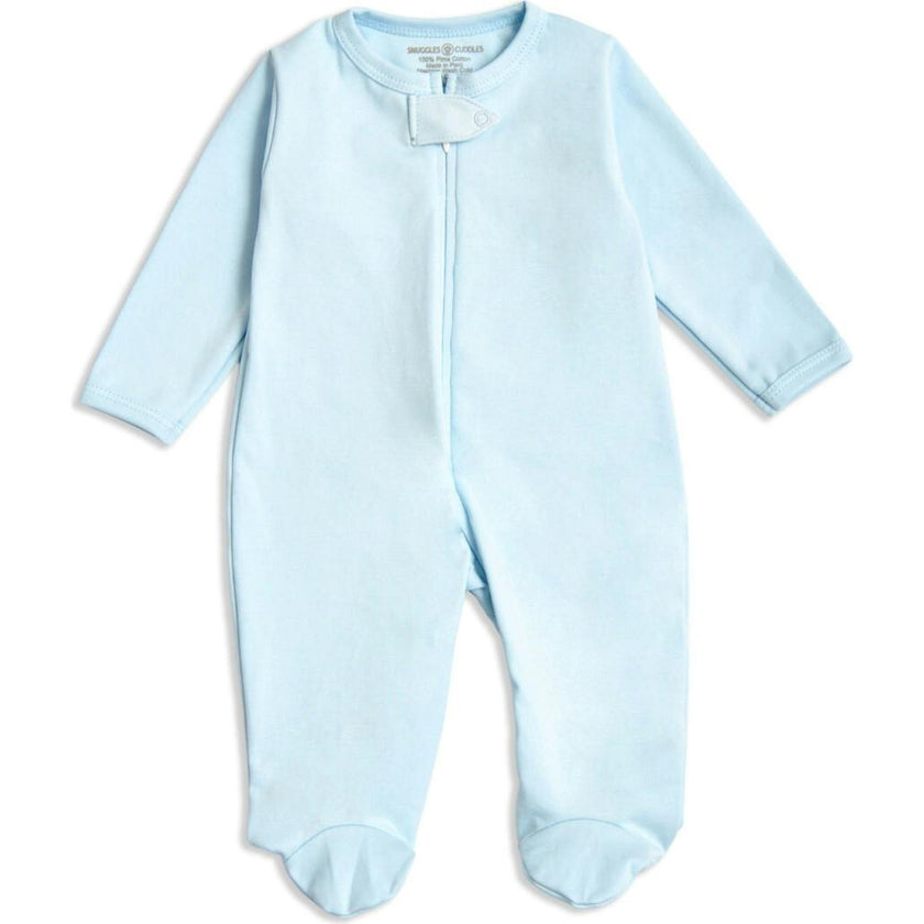 Blue Baby Footie Sleeper | Hypoallergenic Pima Cotton