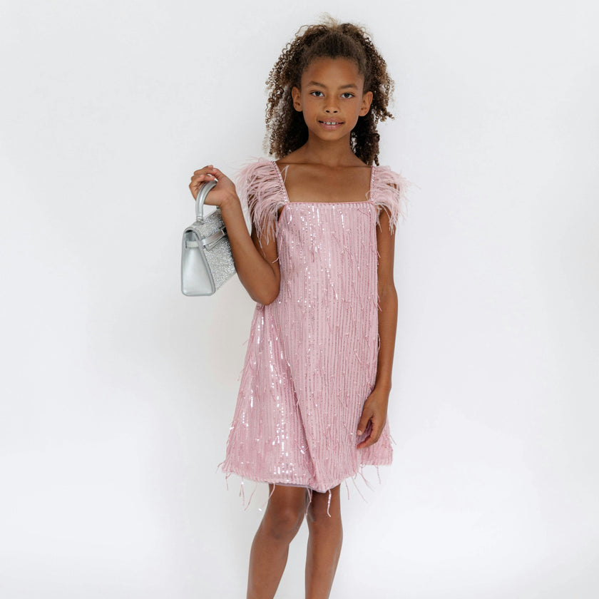 Mila Feather Party Dress