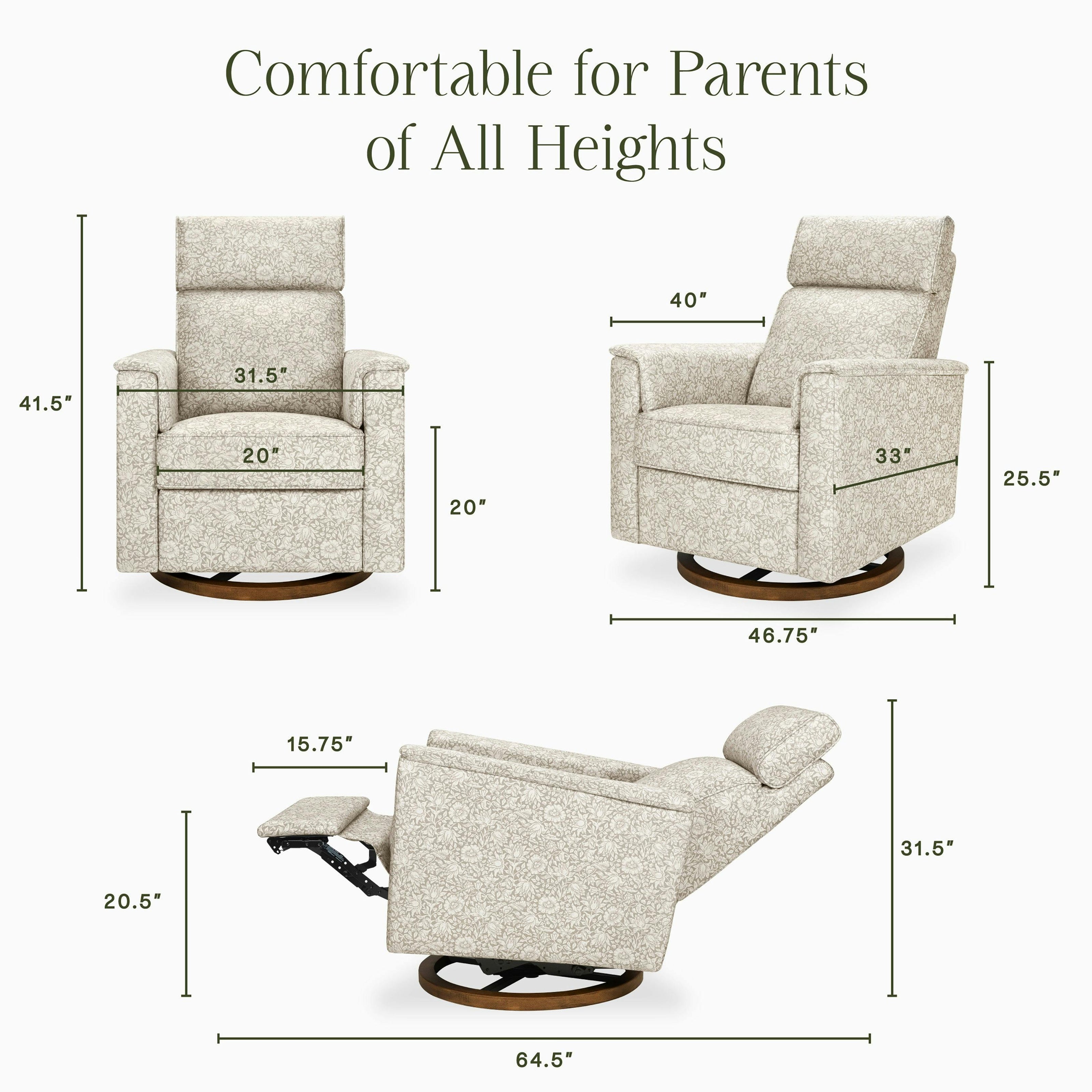 Namesake Morris & Co. x Namesake Willa Plus Power Glider Recliner w/ Power Headrest