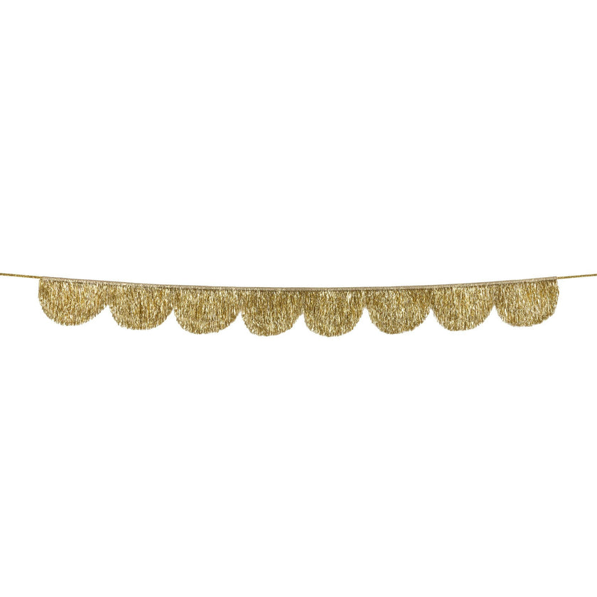Gold Tinsel Scallop Garland