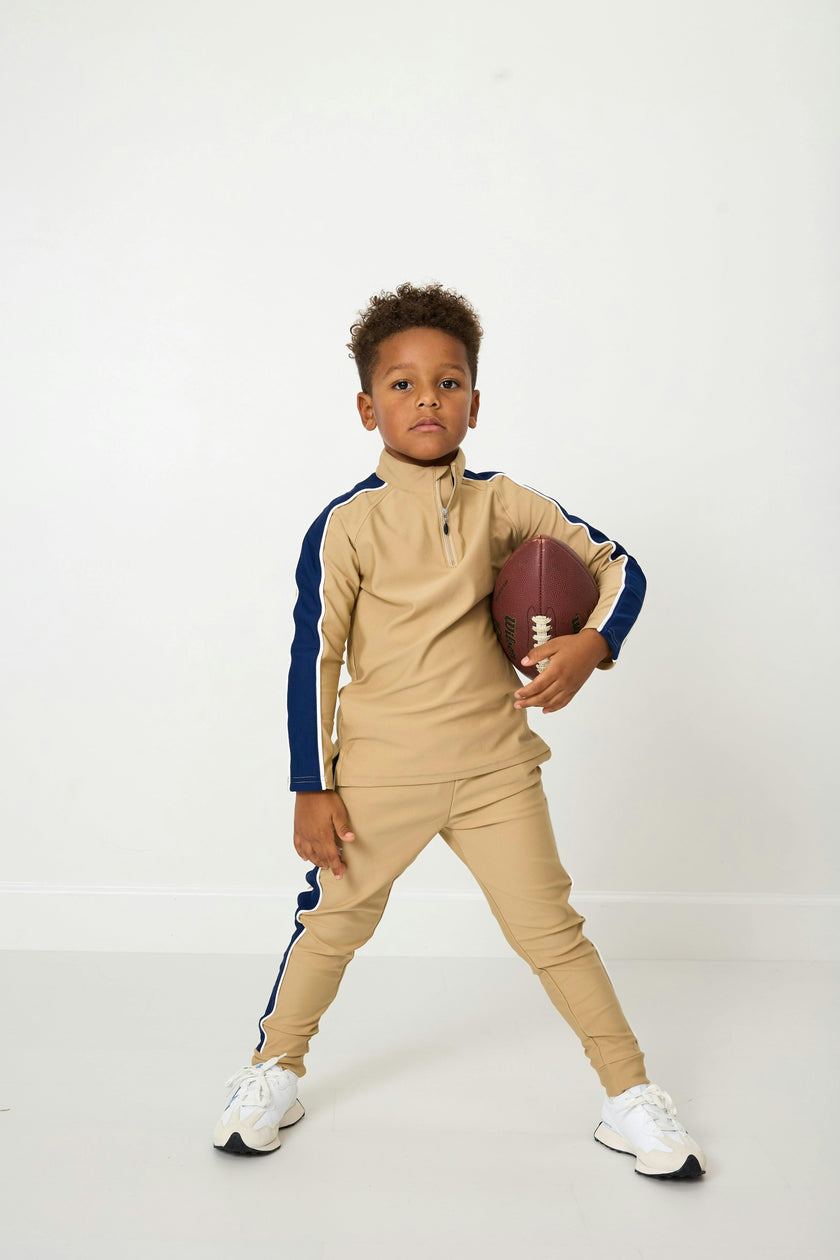 khaki sideline half-zip