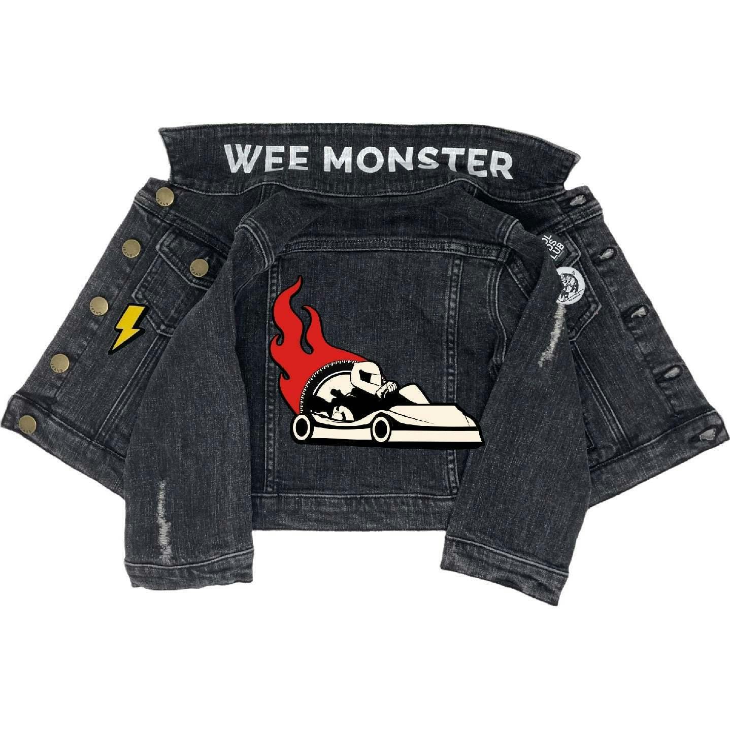 Race Car Black Denim Jacket - Unisex for Boys and Girls