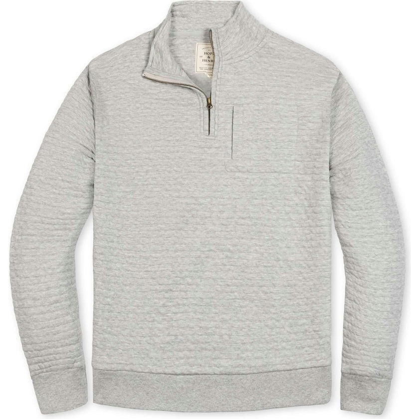 Men's Quilted Half Zip Pullover, Grey
